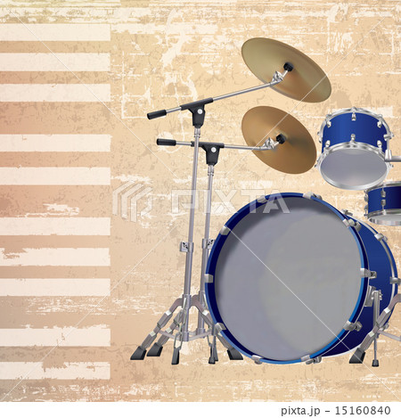 abstract grunge background with drum kit 15160840