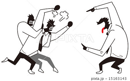 怒らせるビジネスマンのイラスト素材