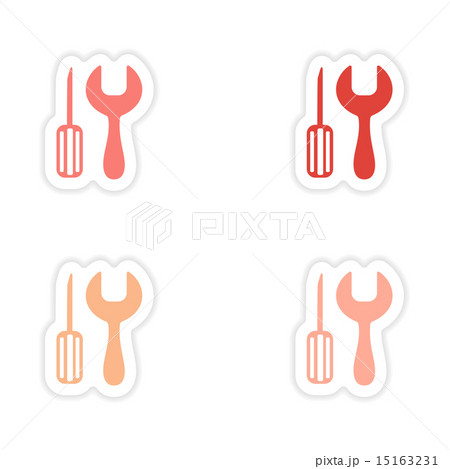 assembly realistic sticker design on paper toolbox 15163231