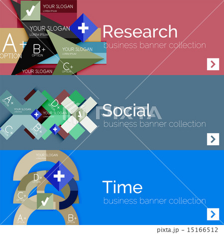 Flat modern info banner set 15166512