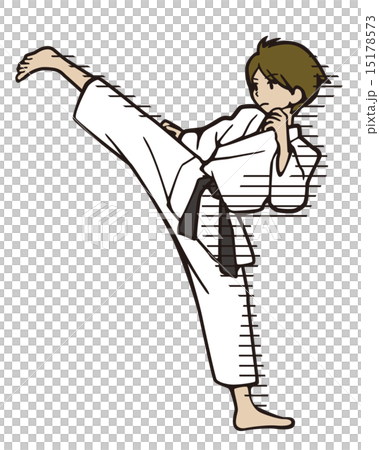 アニメ風の空手イラストのイラスト素材