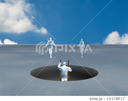 穴から出て歩き出す人々 15178617