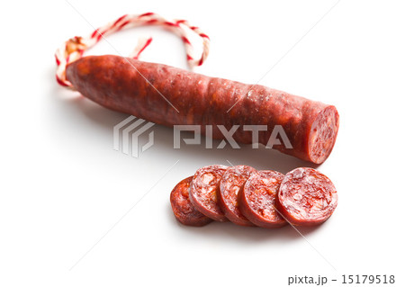 sliced tasty chorizo sausage 15179518