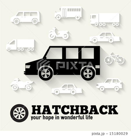 Flat hatchback car concept set icon backgrounds 15180029