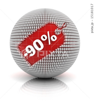 90 percent off sale tag on a sphere 90 percent off sale tag on a sphere 15181017