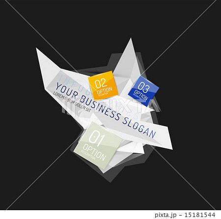 Modern polygonal origami paper infographics 15181544