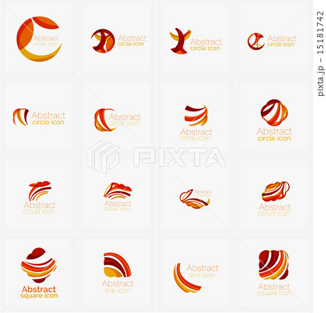 Set of light abstract geometric business company logos. Clean modern design, flowing elements Set of light abstract geometric business company logos. Clean modern design, flowing elements 15181742