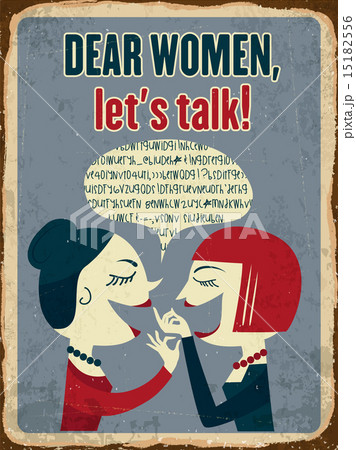 Retro metal sign "Dear women, let's talk" 15182556