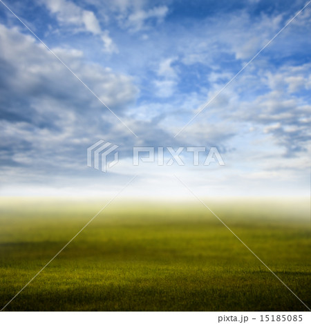 Morning sky at green field, Defocused background Morning sky at green field, Defocused background 15185085