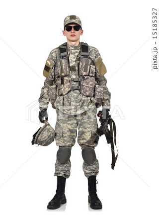 american soldier with rifle 15185327