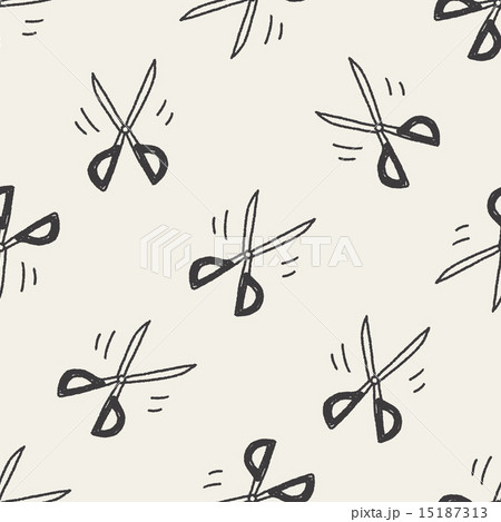 Doodle Scissors seamless pattern background 15187313