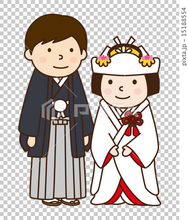 新郎新婦 結婚式のイラスト素材