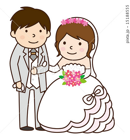 新郎新婦 結婚式のイラスト素材