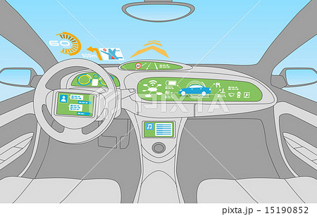 ヘッドアップディスプレイ(HUD)　イメージイラスト 15190852