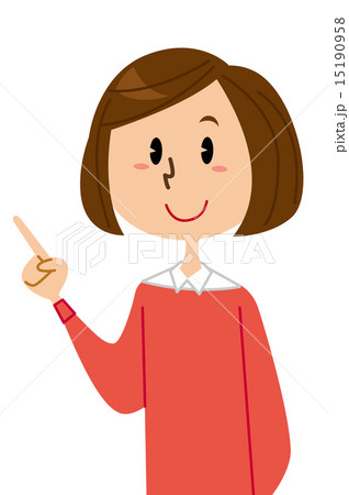 女性　指差し 15190958