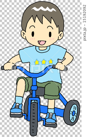 三輪車 男の子のイラスト素材