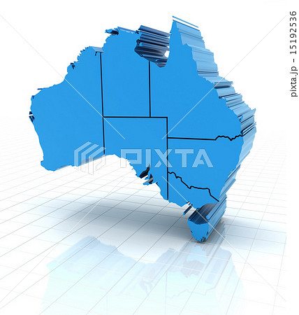 Extruded Australia map with state borders Extruded Australia map with state borders 15192536