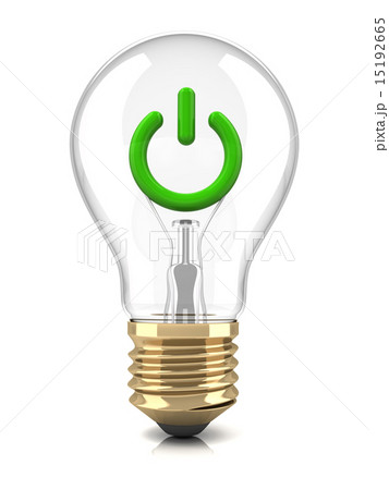 Light bulb with power sign 15192665