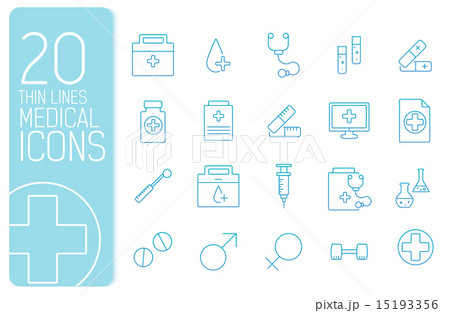 thin line medical set icons concept. Vector illustration design 15193356