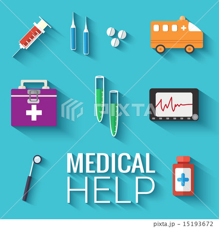 Medicine flat icons set concept. Vector illustration 15193672