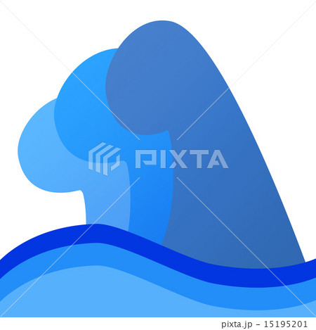 大波のイラスト　左向き 15195201