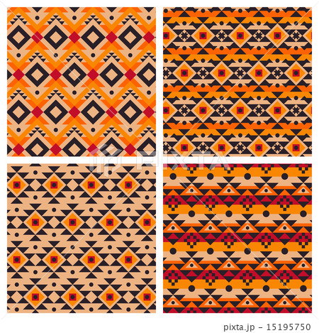 Geometric ethnic aztec mexican seamless patterns 15195750