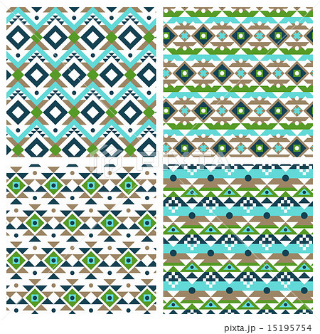 Geometric ethnic aztec mexican seamless patterns 15195754