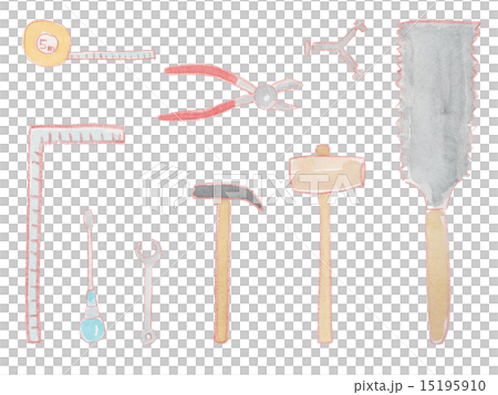 工具 日曜大工 ｄｉｙ 道具 大工道具 工具類 金槌 メジャー 巻尺 ペンチ レンチ 工事 イラストのイラスト素材