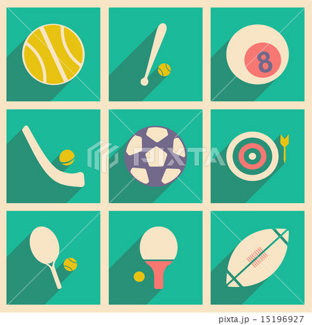 Flat with shadow concept and mobile application sports icons 15196927