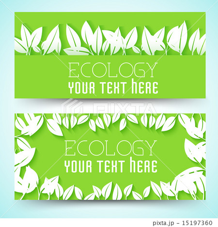 flat eco leaf banners concept. Vector illustration 15197360