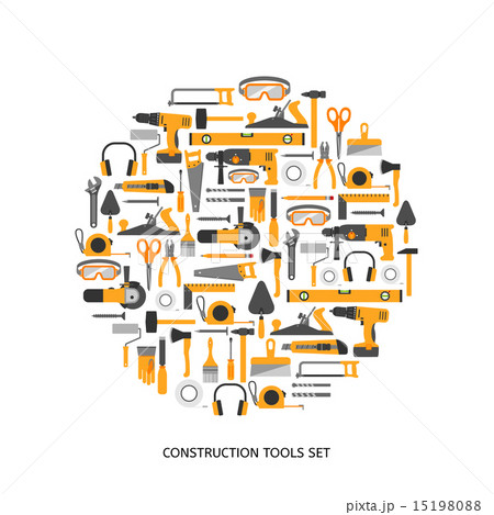 Construction tools vector icons set. 15198088