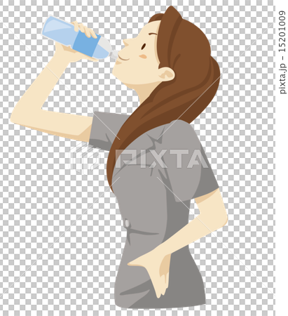 水分補給する女性 水分補給する女性 15201009