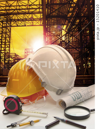 safety helmet on engineer working table 15201410