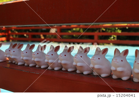 岡崎神社 うさぎおみくじ４の写真素材