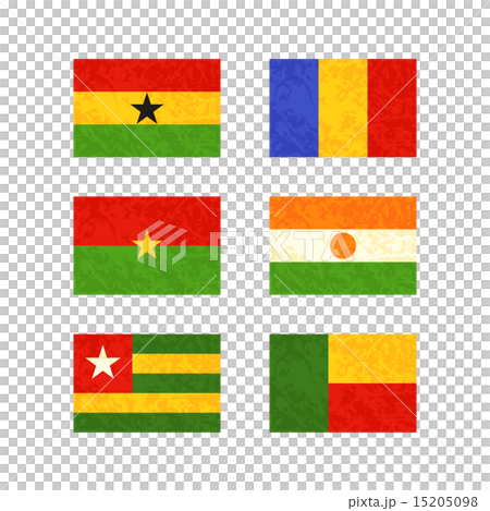 Flags of Ghana, Chad, Burkina Faso, Niger, ... 15205098