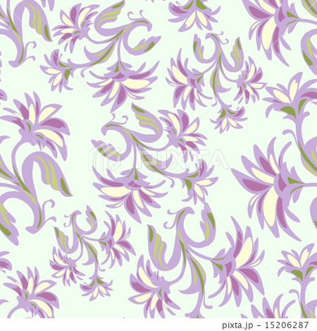 Ornate seamless pattern with abstract flowers. 15206287