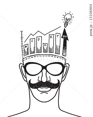 Hand drawn illustration of man thinking 15206904
