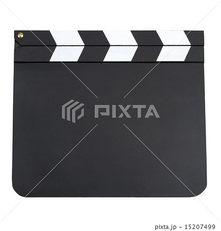 Blank movie production clapper board with copy space isolated on 15207499
