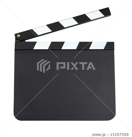Blank movie production clapper board with copy space isolated on 15207500