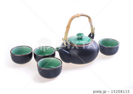 Chinese tea set with cups and tea pot 15208115