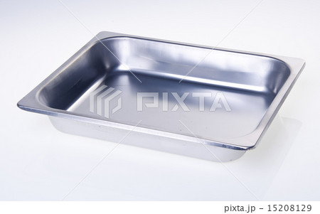 stainless steel food containers on white backgroun 15208129