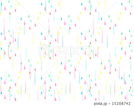 雨 雨粒 梅雨 水 水滴 雫 しずく 滴 模様 柄 パターン ６月 雨天 水色 赤色 桃色 ピンク色のイラスト素材