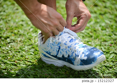 Sport man exercise and jogging in the green park. Sport man exercise and jogging in the green park. 15212327
