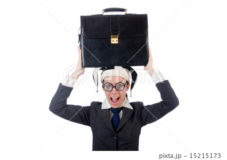 Businessman clown isolated on white 15215173