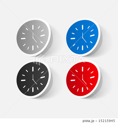 Paper clipped sticker: wall Clock 15215945