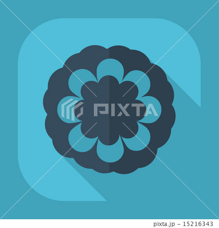 Flat modern design with shadow flower icon 15216343