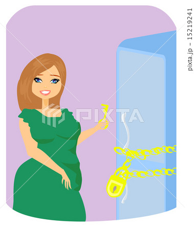 girl on a diet - Refrigerator with chain and lock girl on a diet - Refrigerator with chain and lock 15219241
