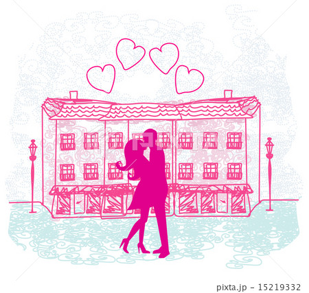 Romantic Valentine retro postcard Romantic Valentine retro postcard 15219332