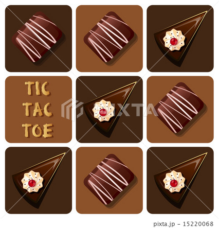 Tic-Tac-Toe of chocolate and cake 15220068