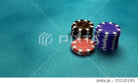 casino chips isolate blue table 15220193